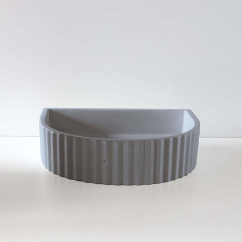 Basins Sticks & Stone Co Concrete Half Moon Ribbed Basin Colour: Jimbour Place & Palette