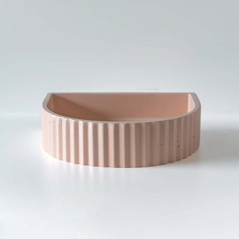 Basins Sticks & Stone Co Concrete Half Moon Ribbed Basin Colour: Oberon Place & Palette
