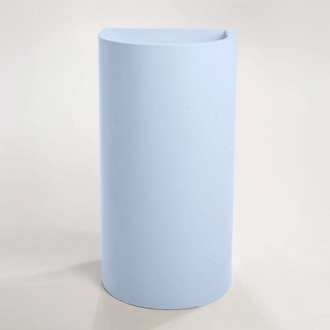 Concrete Polished Full Height Half-Moon Pedestal Basin