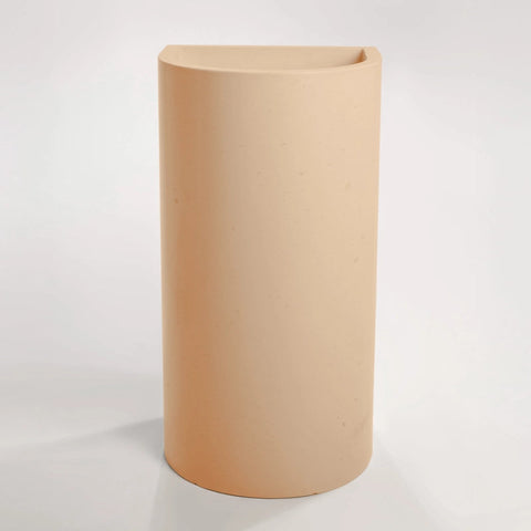 Concrete Polished Full Height Half-Moon Pedestal Basin