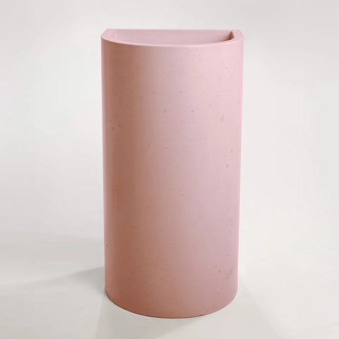Concrete Polished Full Height Half-Moon Pedestal Basin