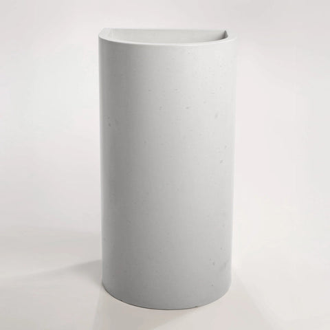 Concrete Polished Full Height Half-Moon Pedestal Basin