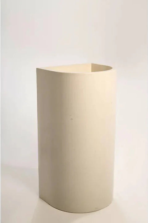 Concrete Polished Full Height Half-Moon Pedestal Basin