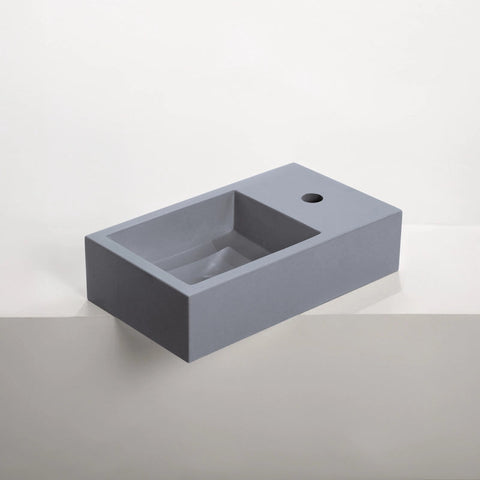 Concrete Polished Rectangular Powder Room Basin