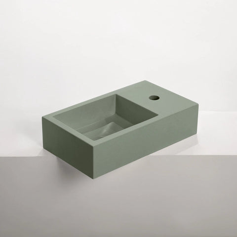Concrete Polished Rectangular Powder Room Basin