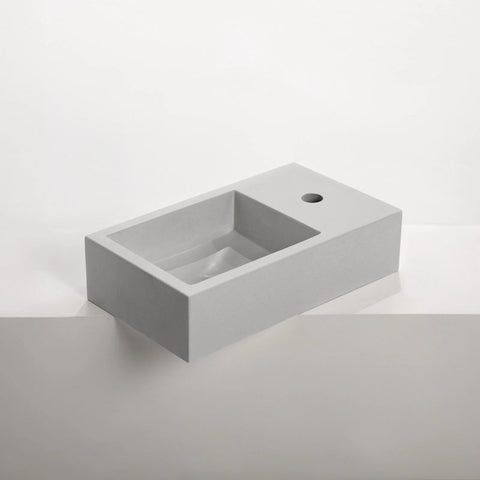 Concrete Polished Rectangular Powder Room Basin