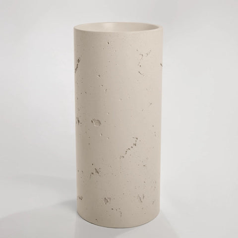Concrete Textured Full Height Round Pedestal Basin