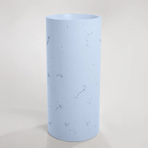 Concrete Textured Full Height Round Pedestal Basin