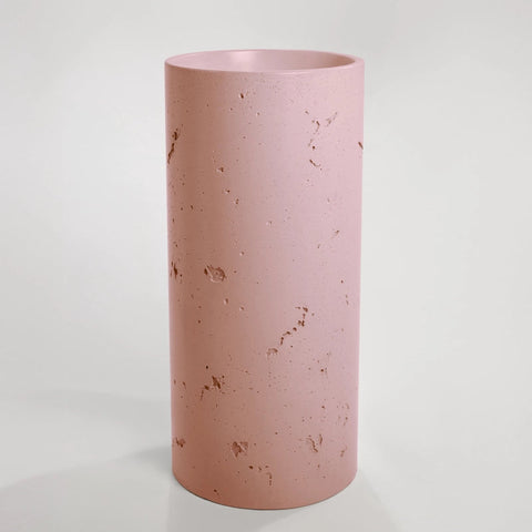 Concrete Textured Full Height Round Pedestal Basin
