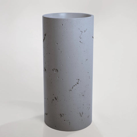 Concrete Textured Full Height Round Pedestal Basin