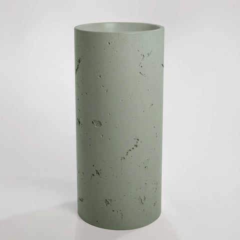 Concrete Textured Full Height Round Pedestal Basin