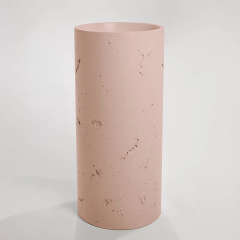 Concrete Textured Full Height Round Pedestal Basin