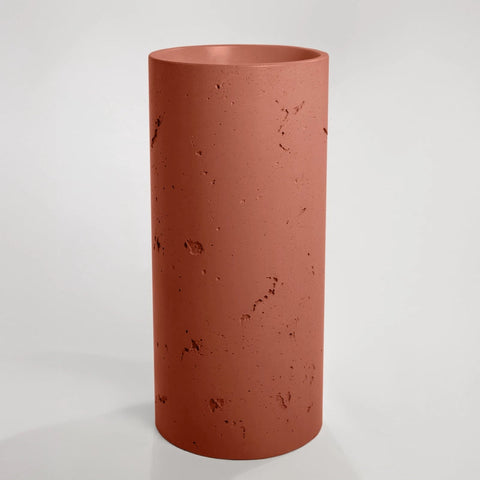 Concrete Textured Full Height Round Pedestal Basin