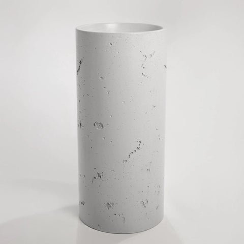 Concrete Textured Full Height Round Pedestal Basin