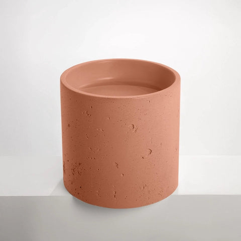 Concrete Textured Half Height Round Pedestal Basin