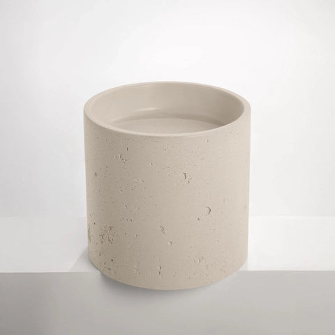 Concrete Textured Half Height Round Pedestal Basin