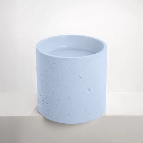 Concrete Textured Half Height Round Pedestal Basin