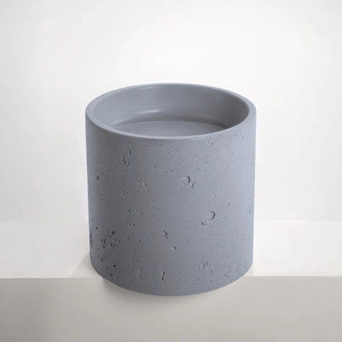 Concrete Textured Half Height Round Pedestal Basin