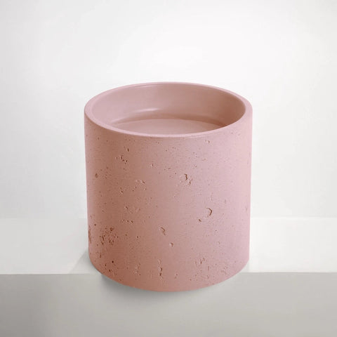 Concrete Textured Half Height Round Pedestal Basin