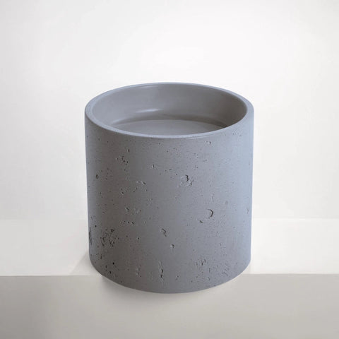 Concrete Textured Half Height Round Pedestal Basin