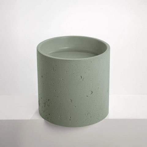 Concrete Textured Half Height Round Pedestal Basin