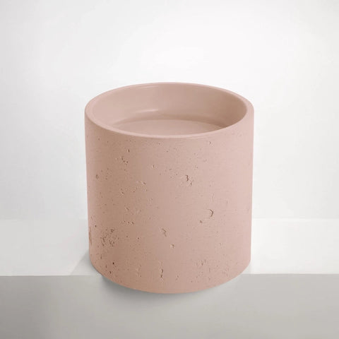 Concrete Textured Half Height Round Pedestal Basin