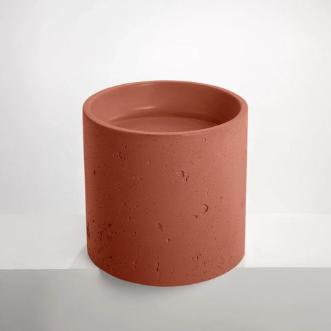Concrete Textured Half Height Round Pedestal Basin