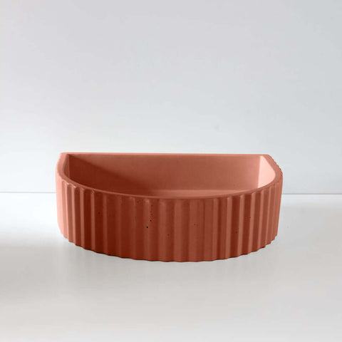 Basins Sticks & Stone Co Concrete Half Moon Ribbed Basin Colour: Uluru Place & Palette