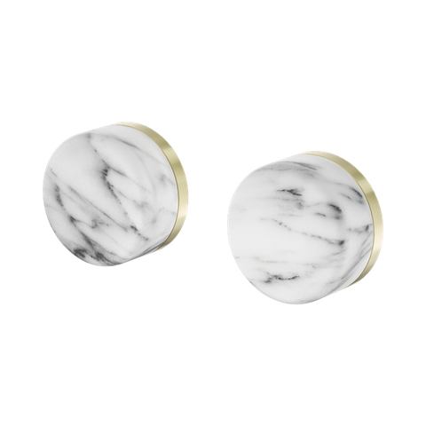 Serenity Wall Top Assembly With Arabescato Corchia Handle - Nero Serenity Collection - Chrome FinishBrushed Gold Finish