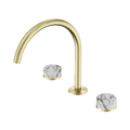 Serenity Bath/Kitchen Set Arc Spout With Arabescato Corchia Handle - Nero Serenity Collection - Chrome FinishBrushed Gold Finish