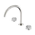 Serenity Bath/Kitchen Set Arc Spout With Arabescato Corchia Handle - Nero Serenity Collection - Chrome FinishBrushed Nickel Finish