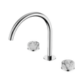 Serenity Bath/Kitchen Set Arc Spout With Arabescato Corchia Handle - Nero Serenity Collection - Chrome Finish