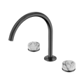 Serenity Bath/Kitchen Set Arc Spout With Arabescato Corchia Handle - Nero Serenity Collection - Chrome FinishGun Metal Finish