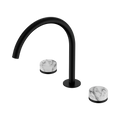 Serenity Bath/Kitchen Set Arc Spout With Arabescato Corchia Handle - Nero Serenity Collection - Chrome FinishMatte Black Finish