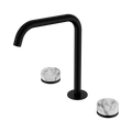 Serenity Bath/Kitchen Set Edge Spout With Arabescato Corchia Handle - Nero Serenity Collection - Chrome FinishMatte Black Finish