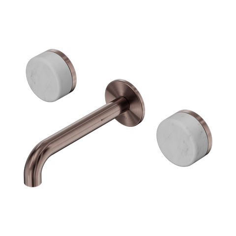 Serenity Wall Basin Set 160mm Spout With Carrara Handle - Nero Serenity Collection - Chrome FinishBrushed Bronze Finish