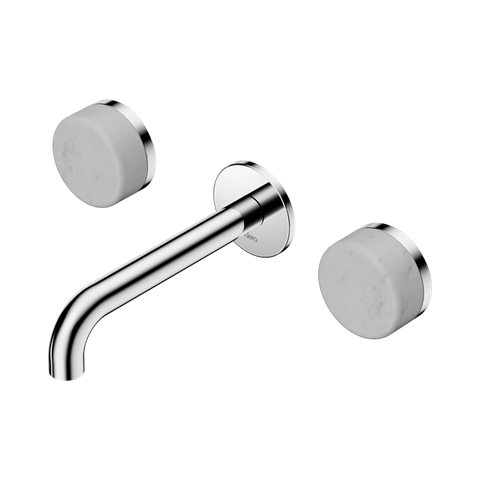 Serenity Wall Basin Set 160mm Spout With Carrara Handle - Nero Serenity Collection - Chrome Finish