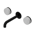 Serenity Wall Basin Set 160mm Spout With Carrara Handle - Nero Serenity Collection - Chrome FinishMatte Black Finish