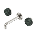 Serenity Wall Basin Set 160mm Spout With Verde Alpi Handle - Nero Serenity Collection - Chrome FinishBrushed Nickel Finish