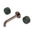 Serenity Wall Basin Set 160mm Spout With Verde Alpi Handle - Nero Serenity Collection - Chrome FinishBrushed Bronze Finish