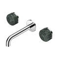 Serenity Wall Basin Set 160mm Spout With Verde Alpi Handle - Nero Serenity Collection - Chrome Finish
