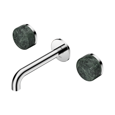 Serenity Wall Basin Set 160mm Spout With Verde Alpi Handle - Nero Serenity Collection - Chrome Finish