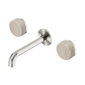 Serenity Wall Basin Set 160mm Spout With Rome Travertine Handle - Nero Serenity Collection - Chrome FinishBrushed Nickel Finish