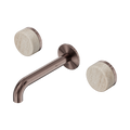 Serenity Wall Basin Set 160mm Spout With Rome Travertine Handle - Nero Serenity Collection - Chrome FinishBrushed Bronze Finish