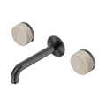 Serenity Wall Basin Set 160mm Spout With Rome Travertine Handle - Nero Serenity Collection - Chrome FinishGun Metal Finish