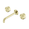 Serenity Wall Basin Set 160mm Spout With Metal Handle - Nero Serenity Collection - Chrome FinishBrushed Gold Finish