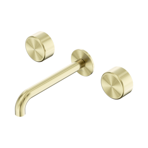 Serenity Wall Basin Set 160mm Spout With Metal Handle - Nero Serenity Collection - Chrome FinishBrushed Gold Finish