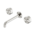 Serenity Wall Basin Set 160mm Spout With Metal Handle - Nero Serenity Collection - Chrome FinishBrushed Nickel Finish