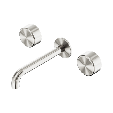 Serenity Wall Basin Set 160mm Spout With Metal Handle - Nero Serenity Collection - Chrome FinishBrushed Nickel Finish