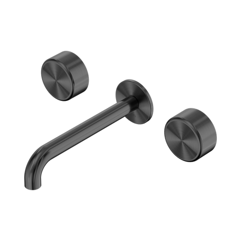 Serenity Wall Basin Set 160mm Spout With Metal Handle - Nero Serenity Collection - Chrome FinishGun Metal Finish